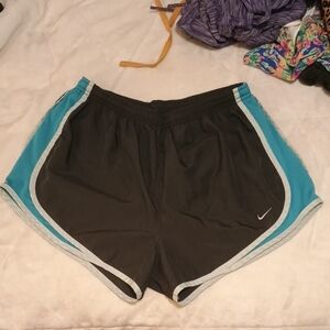 Nike Women's Gray and Blue Running Shorts